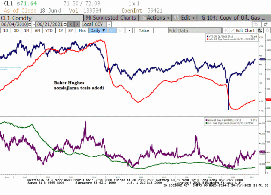 ABD Baker Hughes sondajlama tesis adedi 